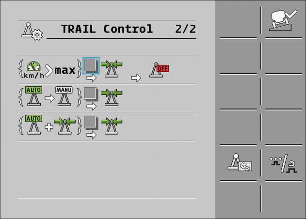8 TRAIL-Control Konfiguracja TRAIL-Control 8.1.3 Konfiguracja automatycznego centrowania System jest w stanie wycentrować urządzenie rolnicze w określonych sytuacjach.