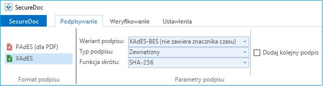 Nie musimy osobno wskazywać wszystkich plików. Wskazane pliki zostaną dodane do listy plików do podpisania.