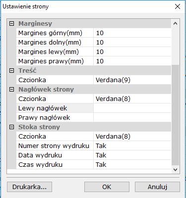 2 Wydruk raportów - Drukuj / Podgląd wydruku / Ustawiania strony Wygenerowany w zakładce Informacje raport można zapisać na dysku w formacie Excel lub wydrukować na wybranej drukarce.