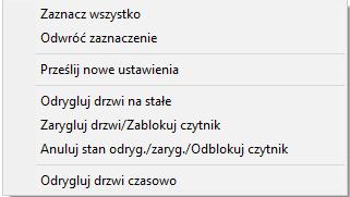 Tryb dostępu z potwierdzeniem przez operatora - jeżeli opcja jest ustawiona na "Tak", to drzwi nie zostaną odryglowane nawet gdy zostanie użyta karta z ważnym dostępem.