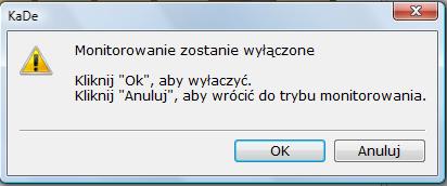 sygnalizowane jest zmianą koloru tej ikony na czerwony oraz komunikatem w oknie wykonanych zadań: Monitorowanie start Po nawiązaniu komunikacji z kontrolerem ikony drzwi, linii dozorowych i wyjść