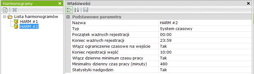 Tryb zaawansowany - harmonogramy w systemie czasowym Nazwa - pole na wpisanie nazwy harmonogramu. Typ - W tym polu możemy ustawić typ harmonogramu: "Harmonogram zmianowy" lub "Harmonogram czasowy".