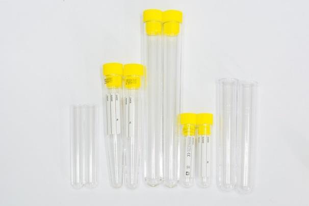 Probówki okrągłodenne z polistyrenu (PS): wykonane z materiału o bardzo wysokiej przejrzystości sterylne lub niesterylne wyroby medyczne do diagnostyki in vitro PR.03.0029/ 70 PR.03.0023/ 700 PR.03.0026/ 78 PR.