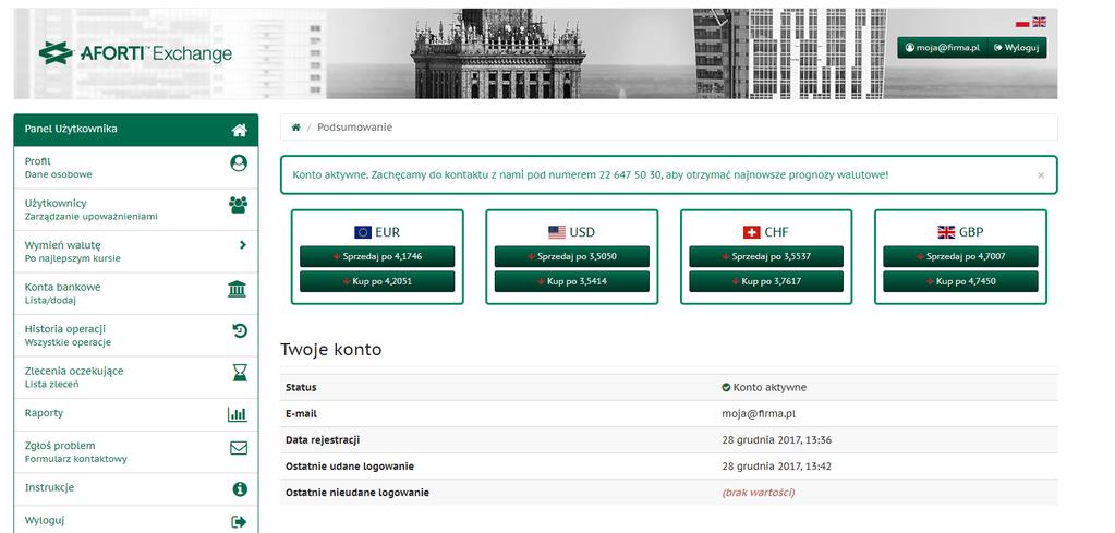 Jeżeli Krok 2 i 3 został wykonany prawidłowo, ekran główny powinien wyglądać jak poniżej: 2.1.4 Krok 4 Uzupełnienie pozostałych danych.