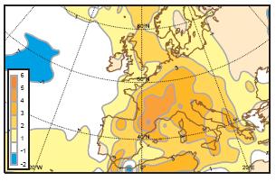 Dane z godzin 00, 06, 12, 18 GMT i średnie dobowe (linia gruba) w porównaniu ze średnią wieloletnią 1958-2002