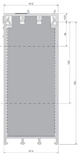 TSUK68-150 RC szary** 67,2x150mm 9 * tylko z adapterem profilu podprogowego ** profil zewnętrzny biały