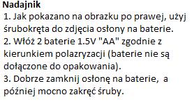 nadajnika, aby kontrolować robota.