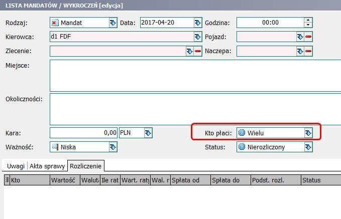 6. Moduł mandatów Rozbudowany został moduł mandatów w taki sposób, aby można było rejestrować dokładniejsze rozliczenie