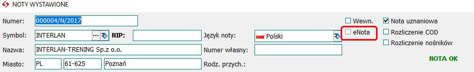 9. Interface do Elektronicznego Nadawcy Dodano możliwość