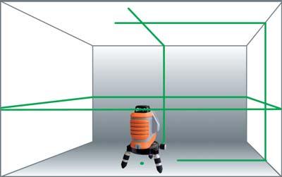 Nedo X-Liner 360 2 green Samopoziomujący laser wieloliniowy do poziomowania, ustawiania w jednej płaszczyźnie, pionowania i wyznaczania kątów prostych w przebudowie wnętrz.