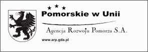 wersja monochromatyczna- negatyw Logo Pomorskie w Unii ARP, wersja monochromatyczna- pozytyw