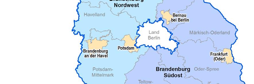 Brandenburgia (DEZAXX3S) Kraj związkowy Brandenburgia Obszar małych miast i wiejski Brandenburgii pół zach,