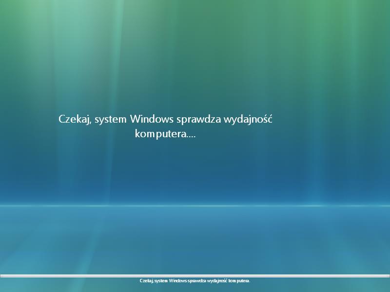 Pojawi się wiadomość "Proszę czekać, aż system Windows sprawdzi