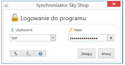 Podczas kolejnych prób uruchomienia programu będzie wyświetlać się okno logowania.