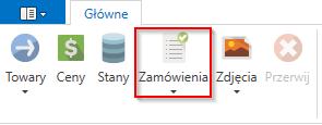 Rysunek 62 Inne możliwe opcje dotyczące zamówień to: Pole nr 2. Magazyn należy wybrać magazyn, do którego będą dodawane zamówienia.