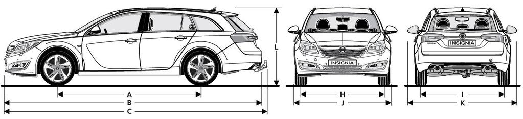 Wymiary, masy, pojemności Sedan i Hatchback Nadwozie Długość całkowita/z hakiem holowniczym: 4 842 / 4 951 mm [B/C] Wysokość całkowita (bez obciążenia): 1 498 mm [L] Szerokość ze