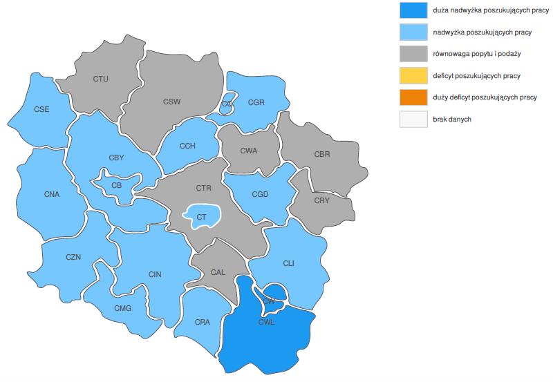 PROGNOZOWANA RELACJA MIĘDZY DOSTĘPNĄ SIŁĄ ROBOCZĄ A ZAPOTRZEBOWANIEM NA PRACOWNIKÓW W 2018R.