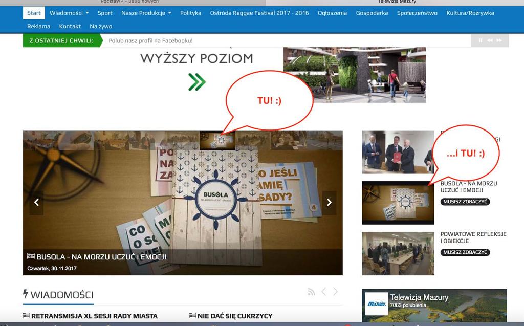 PRZYGOTOWANY ZOSTAŁ SPOT REKLAMOWY PROGRAMU BUSOLA Zapraszamy
