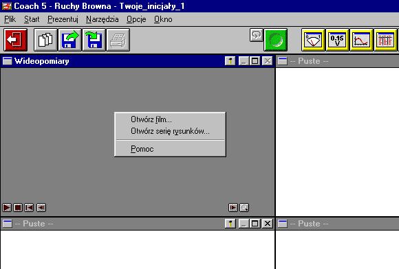 7. Po wykonaniu tych czynności program Coach 5 uruchomi się, a użytkownik zobaczy na ekranie interfejs, którego fragment prezentuje poniższy rysunek. 8.