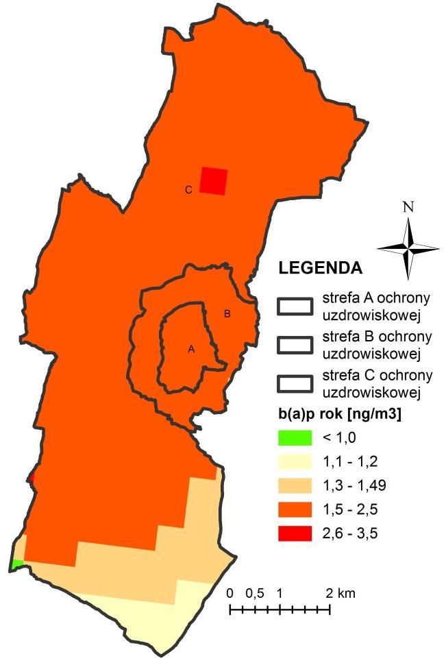 średnie miesięczne stężenie b(a)p [ng/m 3 ] 9 8 7 6 5 4 3 2 1 I II III IV V VI VII VIII IX X XI XII Rys. 2.1. Średnie miesięczne stężenia bezno(a)pirenu w Iwoniczu-Zdroju w 217 r.