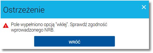 Po wybraniu szablonu dane przelewu (o ile zostały uzupełnione w szablonie) uzupełniane są na formularzu.