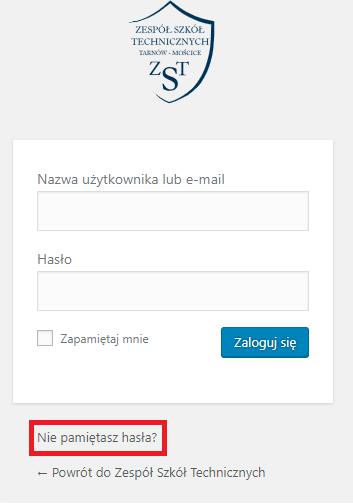 3. Odzyskiwanie hasła Jeśli zapomnieliśmy hasła możemy je przywrócić/zmienić wybierając opcje Nie pamiętasz hasła?