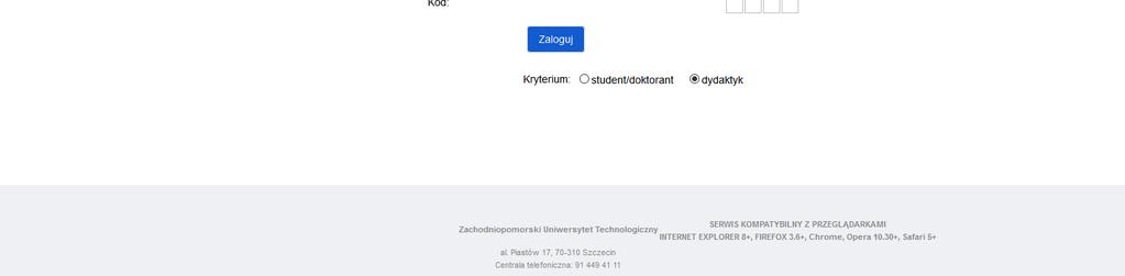 1. Połączenie z systemem i logowanie System wprowadzania ocen dostępny jest poprzez link https://edziekanat.zut.edu.pl/.