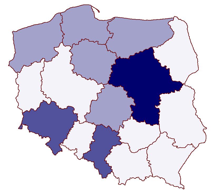 Lokalizacja nieruchomości lokalowych objętych zestawieniami zbiorczymi egib w województwach 239 474 (5,6%) 247 616 (5,8%) 240 909 (5,6%) 246 123 (5,8%) 112 552 (2,6%) 192 038 (4,5%) 149 056 (3,5%)