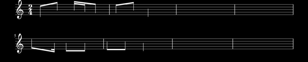 Odtwórz melodię w oparciu o podane informacje: tonacja F dur pierwszy dźwięk jest