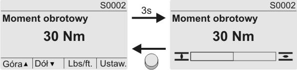 Wskaźniki AC 01.2 Moment obrotowy (S0002) Wskaźnik pojawia się tylko wtedy, gdy w napędzie zamontowany jest elektromagnetyczny układ odwzorowania drogi i momentu obrotowego (MWG).