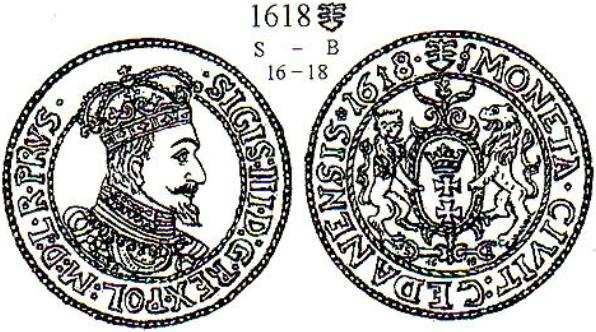 3 NIETYPOWY OZDOBNIK NA ORCIE GDAŃSKIM Z 1618 ROKU W nowym katalogu monet Zygmunta III Wazy autorstwa Edmunda Kopickiego pod numerem 1478 znaleźć można takiego oto orta gdańskiego z 1618 roku z