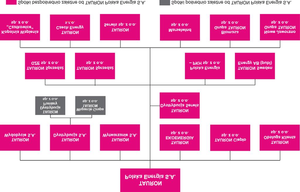 Rysunek nr 3. Struktura Grupy Kapita³owej TAURON, uwzglêdniaj¹ca spó³ki objête konsolidacj¹ na dzieñ 31 grudnia 2017 r.