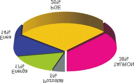 Tabela nr 8. Dystrybucja energii elektrycznej do odbiorców koñcowych wed³ug grup energetycznych Dystrybucja Lp. Grupa Iloœæ (TWh) Udzia³ (%) 1. TAURON 50 38% 2. PGE 34 26% 3. ENERGA 22 17% 4.