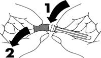 Przygotowane strzykawk gły do wstrzyknęca Usunąć osłonkę zabezpeczającą nasadę gły (1-2). Usunąć gumową osłonkę zabezpeczającą końcówkę ampułkostrzykawk (3). Ne dotykać jej końcówk.