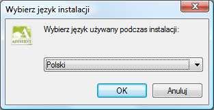 Instalacja Aby rozpocząć instalację programu w środowisku Windows należy dwukrotnie kliknąć lewym przyciskiem myszy na ikonie programu instalacyjnego. Ukaże się wówczas okno jak poniżej.