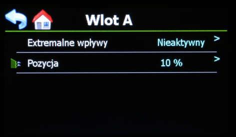 1.5 EKRAN WPŁYWU WIATRU NA WLOTY POWIETRZA Wpływ chłodzenia : Włącz lub wyłącz wpływ chłodzenia.