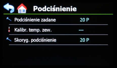 Temperatura zewnętrzna: Włączenie lub wyłączenie wpływu temperatury zewnętrznej. Temperatura początkowa: Ustaw temperaturę, od której wpływ będzie aktywny.