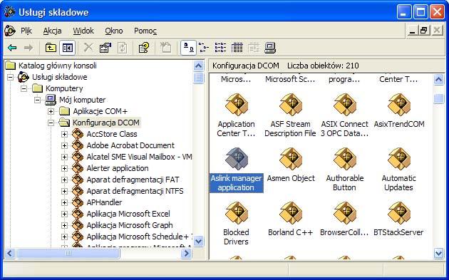 Dane bieżące dokumentacja AsixConnect5 Pakiet AsixConnect zawiera moduł będący serwerem DDE, ale pracującym nie jako zwykła aplikacja, ale jako usługa systemu Windows.