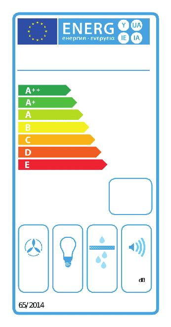 ETYKIETA ENERGETYCZNA WYJAŚNIA OSZCZĘDNOŚCI FABER Klasa efektywności energetycznej: okapy z najwyższymi klasami (A++, A+, A) zużywają mniej energii i są bardziej przyjazne dla środowiska (kolor