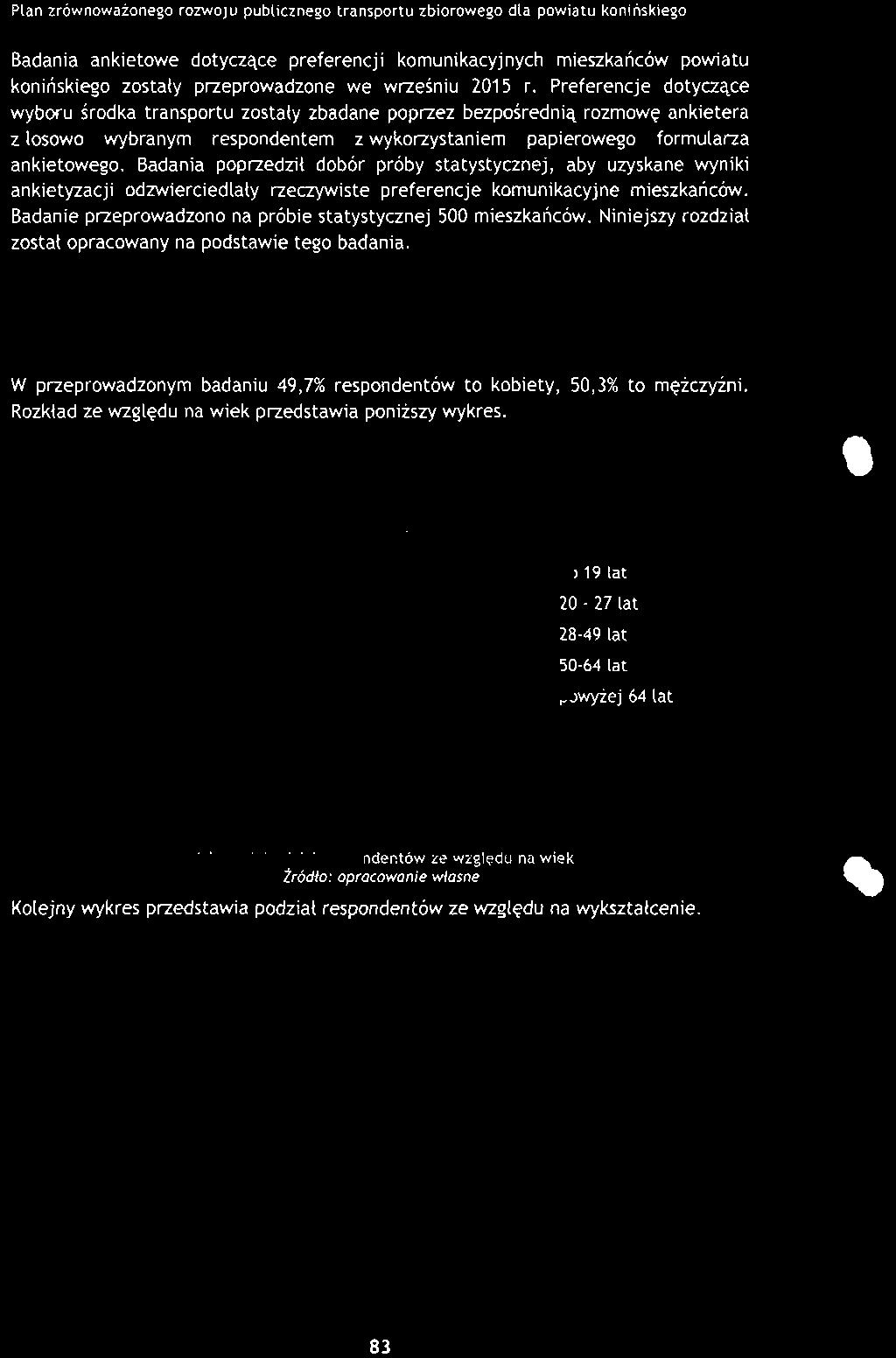 Badania poprzedził dobór próby statystycznej, aby uzyskane wyniki ankietyzacji odzwierciedlały rzeczywiste preferencje komunikacyjne mieszkańców.