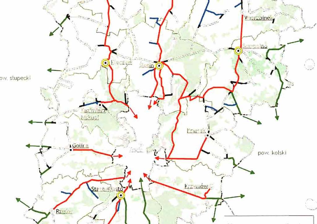 Planowana sieć komunikacyjna powiat koniński t 5