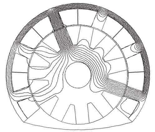 Przełączalny silnik reluktancyjny o zmienionej geometrii stojana 203 a) b) Rys. 3.