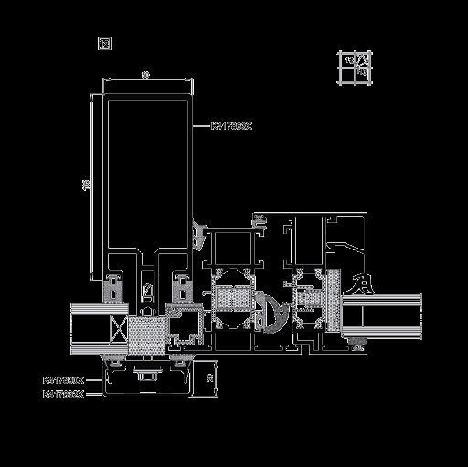 SYSTEMY FASADOWE / MB-SR50 HI Przekrój przez rygle