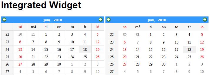 <html> <body> <h1>integrated Widget</h1> <p> <object type="application/x-qt-calendar"> <param name="gridvisible"