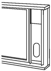 Ustawić długość płyty maskującej wzdłuż szerokości okna, jeżeli jest to konieczne należy ją skrócić, jeżeli szerokość okna jest mniejsza niż 67,5 cm (typ I) lub 56,2 cm (typ II).