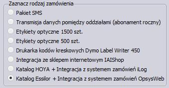 Krok 1 - Jak aktywować usługę automatycznego aktualizowania katalogu ESSILOR oraz integrację z systemem zamówień OpsysWeb?