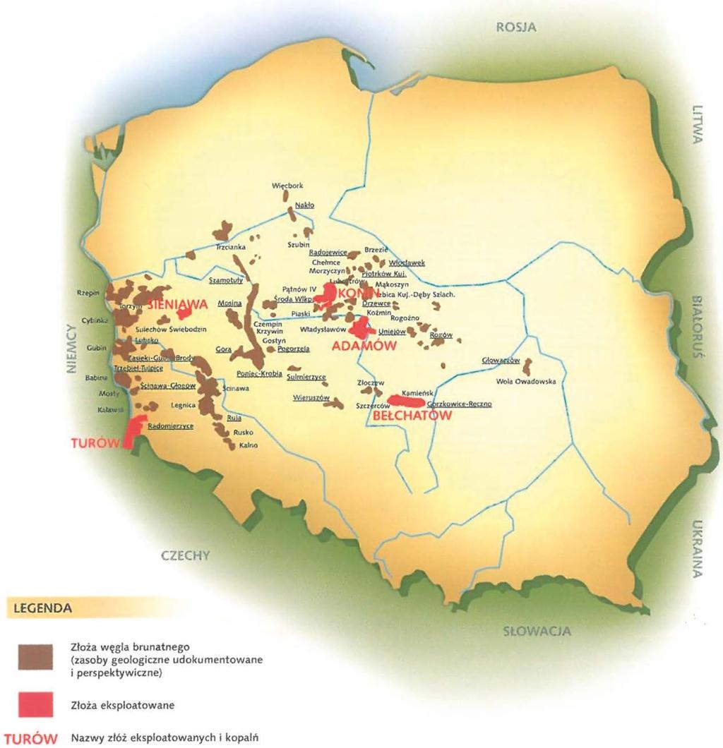 prawno-ekonomiczne oraz górnicze aspekty zagospodarowania kopalin towarzyszących 60 65 mln ton węgla brunatnego, z którego wytwarza się od 30 do 35% krajowej produkcji energii elektrycznej.