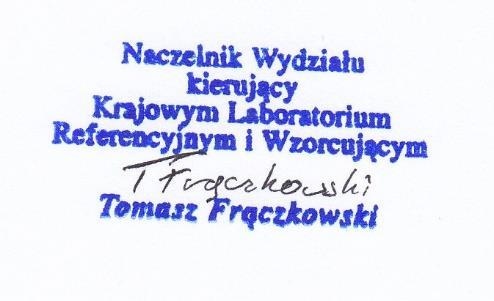 Główny Inspektorat Ochrony Środowiska Krajowe Laboratorium Referencyjne i Wzorcujące ul.