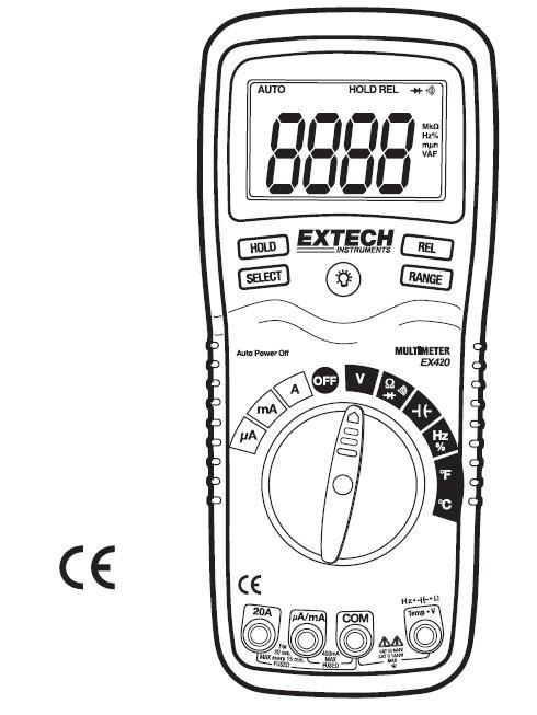 MULTIMETR CYFROWY EXTECH 420 INSTRUKCJA OBSŁUGI Nr produktu: 122307 Strona 1 z 18