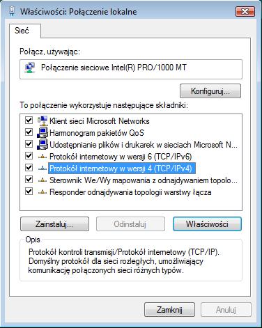 Wybierz opcję "Uzyskaj adres serwera DNS automatycznie", jeśli nie została jeszcze wybrana. Kliknij przycisk OK.